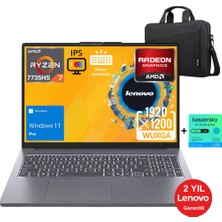 Lenovo Ideapad Slim 3 Amd Ryzen 7 7735HS 8GB 512GB SSD 15.3" Windows 11 Pro Taşınabilir Bilgisayar 83K70098TR - Lenovo Çanta / 1 Yıl Kaspersky Yazılım Koruma Wz8