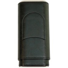 Cohiba Siyah Kesici Bölmeli Üçlü Deri Puro Kılıfı