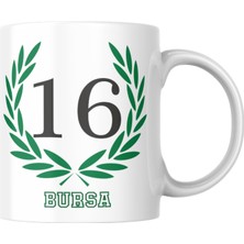 Rabona Fashion Bursa 16 Tasarımlı Porselen Kupa Bardak - Bursalılara Özel Hediye