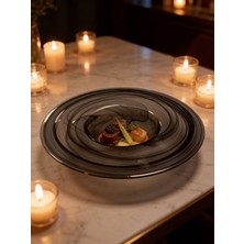 Arda Cam Makarna Tabağı Gusto Black 28 cm