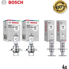 Bosch H7 + H1 Far Ampul Set Halojen 12V 55W (4 Adet)
