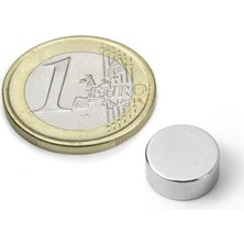 Dünya Magnet 10 Adet 12X5 Yuvarlak Neodyum Mıknatıs, 12X5 Mm, Süper Güçlü, N35 Kalite