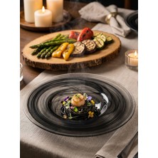 Arda Cam Makarna Tabağı Alabaster Black 30 cm