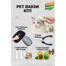 Petolojim Pet Bakım Kiti (Tarak, Tırnak Makası Diş Fırçası, Tüy Toplama Eldiveni, Catnipli Yalama Topu)