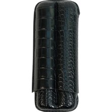 Cohiba Siyah Timsah Desenli Ikili Deri Puro Kılıfı