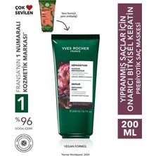 Yves Rocher Onarıcı Etkili Prebiyotik Bitkisel Keratin Saç Maskesi Yıpranmış Saçlar 200 ml