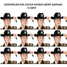 Durukar® Kovboy Şerif Şapkası Siyah 12 Adet - Kostüm, Parti ve Gösteri Şapkası