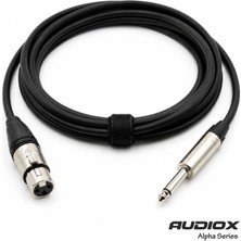 AUDIOX Alpha Series Jak Kablo 6.3 mm Mono XLR Dişi Mikrofon ve Enstrüman Kablosu