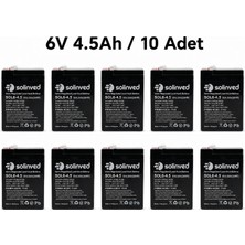 Solinved 6V 4.5AH Kuru Tip Akü (10 Adet)