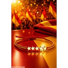 Crystal Atelier Hematit 5. Yıldız Taraftar Bilekliği – Ayarlanabilir El Yapımı Makrome (Hematit)