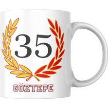 Rabona Fashion 35 Göztepe Baskılı Beyaz Kupa Bardak - Sarı Kırmızı Taraftar Kupası