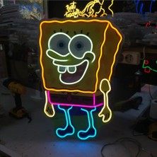 Neonled Sünger Bob (Çizgi Film Karakter) Baskılı Neon LED Dekoratif Aydınlatma