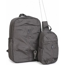 Wander Bag Wander 6560 Sırt Çantası ve Çapraz Omuz Çantası Seti Suya Dayanıklı Günlük Kullanım Seyahat Okul Çanta Seti