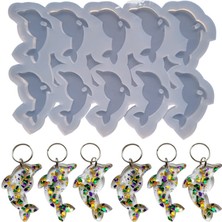 Tahtakale Toptancı Epoksi Silikon Kalıp Çoklu Yunus Balığı Kalıbı Yunus Anahtarlık Kalıbı Silikon 4.5x2.2 cm 10 Lu
