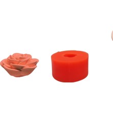 Tahtakale Toptancı Silikon 3D Kalıp Gül Kalıbı Mum Sabun ve Taş Tozu Kalıbı 3.5 x 7.3 cm