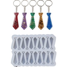 Tahtakale Toptancı Epoksi Silikon Kalıp Çoklu Kravat Kalıbı Delikli Kravat Anahtarlık Takı Küpe Kalıbı 3.8x1.1 cm 20 Li