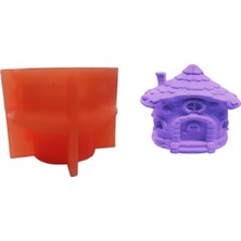 Tahtakale Toptancı Silikon 3D Orta Boy Cüce Evi Kalıbı Şirin Ev Modeli Mum ve Taş Tozu Kalıbı