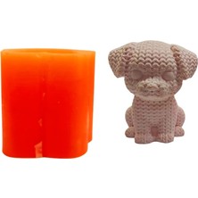 Tahtakale Toptancı Silikon 3D Kalıp Sevimli Köpek Modeli Mum ve Taş Tozu Kalıbı 10 cm