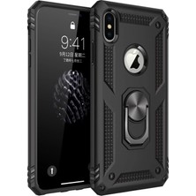 Toyigoo Mey Ithalat®  iPhone Xs Max Kılıf Sofya Yüzüklü Silikon Kapak - Siyah TYGRSYT9573