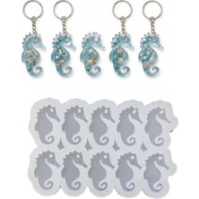 Tahtakale Toptancı Epoksi Silikon Kalıp Çoklu Deniz Atı Kalıbı Delikli Deniz Atı Anahtarlık Kalıbı 4.4x3 cm 10 Lu