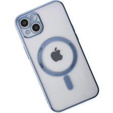 Toyigoo Mey Ithalat®  iPhone 14 Plus Kılıf Magneticsafe Lazer Silikon - Sierra Blue TYGRSYT9573