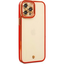 Toyigoo Mey Ithalat®  iPhone 12 Pro Kılıf Liva Lens Silikon - Kırmızı TYGRSYT9573
