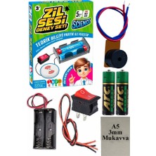 ArtMaster Zil Sesi Deney Seti 1 Paket Elektronik Mini Zil Deney Zili Proje Tasarım Zili Alarm Sinyal Zili Haparlör Zili
