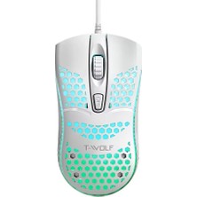 T-Wolf V15 Rgb Gaming Mouse Kablolu 4800 Dpı Petek Tasarım Işıklı Oyuncu Mouse Beyaz