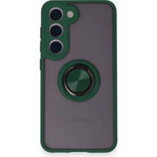 Toyigoo Mey Ithalat®  Samsung Galaxy S24 Fe Kılıf Montreal Yüzüklü Silikon Kapak - Yeşil TYGRSYT9573