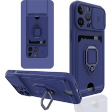 Toyigoo Mey Ithalat®  iPhone 13 Pro Max Kılıf Zuma Kartvizitli Yüzüklü Silikon - Lacivert TYGRSYT9573