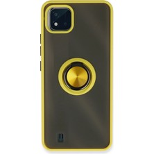 Toyigoo Mey Ithalat®  Realme C11 2021 Kılıf Montreal Yüzüklü Silikon Kapak - Sarı TYGRSYT9573