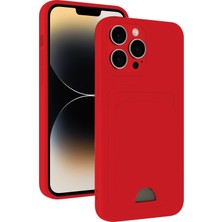 Toyigoo Mey Ithalat®  iPhone 13 Pro Max Kılıf Kelvin Kartvizitli Silikon - Kırmızı TYGRSYT9573