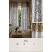 Casa Naturale Belle Keten Görünümlü Nakışlı Panel Perde 7461-02-028-01