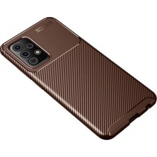 Toyigoo Mey Ithalat®  Samsung Galaxy A52 Kılıf Auto Focus Karbon Kapak - Kahverengi TYGRSYT9573