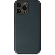 Toyigoo Mey Ithalat®  iPhone 13 Pro Kılıf Coco Deri Silikon Kapak - Mavi TYGRSYT9573