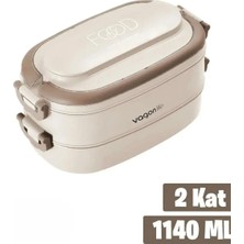 Vagonlife 1140 ml 2 Kat Paslanmaz Çelik Çorba Kaseli Bento Lunch Box Yeni Nesil Sefer Tası