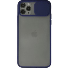 Toyigoo Mey Ithalat®  iPhone 11 Pro Kılıf Palm Buzlu Kamera Sürgülü Silikon - Lacivert TYGRSYT9573