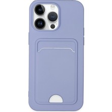 Toyigoo Mey Ithalat®  iPhone 14 Pro Kılıf Kelvin Kartvizitli Silikon - Lila TYGRSYT9573
