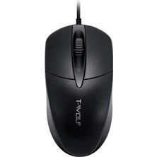 T-Wolf V13 Kablolu Optik Mouse 1000 Dpı USB Girişli Ergonomik Bilgisayar Mouse Siyah
