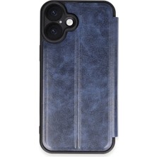 Toyigoo Mey Ithalat®  iPhone 16 Plus Kılıf Flip Cover - Lacivert TYGRSYT9573