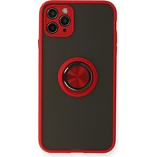 Toyigoo Mey Ithalat®  iPhone 11 Pro Kılıf Montreal Yüzüklü Silikon Kapak - Kırmızı TYGRSYT9573