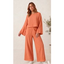 Este Woman Müslin KUMAŞ%100 Pamuklu Yarasa Kol Bluz Takım