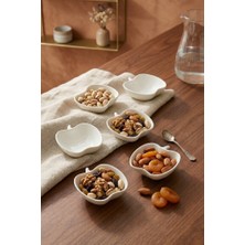 Tiesa Home 6lı Mini Porselen Reçellik Kahve Yanı Lokumluk Kahvaltılık Sosluk Elma