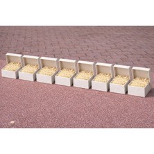 Orbak Kağıtçılık Beyaz Karton Takı Kutusu 9,5x9,5x2 cm – Kapaklı Model | 5 Adet + Krem Kırpık Kağıtlı