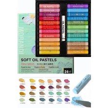 Vox Art Soft Yağlı Pastel Boya Seti - 24+1 Adet (Beyaz) Morandi Renkler