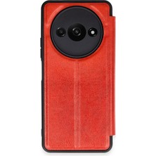 Durukar®   Redmi A3 4g Kılıf Flip Cover - Kırmızı