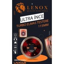 Lenox Tools Ultra Ince Turbo Elmas Testere Disk 115 mm Seramik Fayans Granit Mermer Kesme Avuç Taşlama