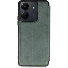 Durukar®   Redmi 13C Kılıf Flip Cover - Koyu Yeşil