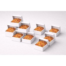 Orbak Kağıtçılık Beyaz Karton Takı Kutusu 9,5x9,5x2 cm – Kapaklı Model | 10 Adet + Taraftar Sarı/kırmızı Kırpıklı