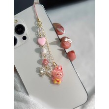 Miraz Tasarım Labubu Figürlü Telefon Charmı | Y2K Sevimli Pembe Charm – Estetik Telefon & Çanta Aksesuarı